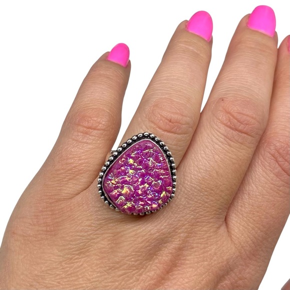 Pink Druzy Ring - Picture 3 of 6